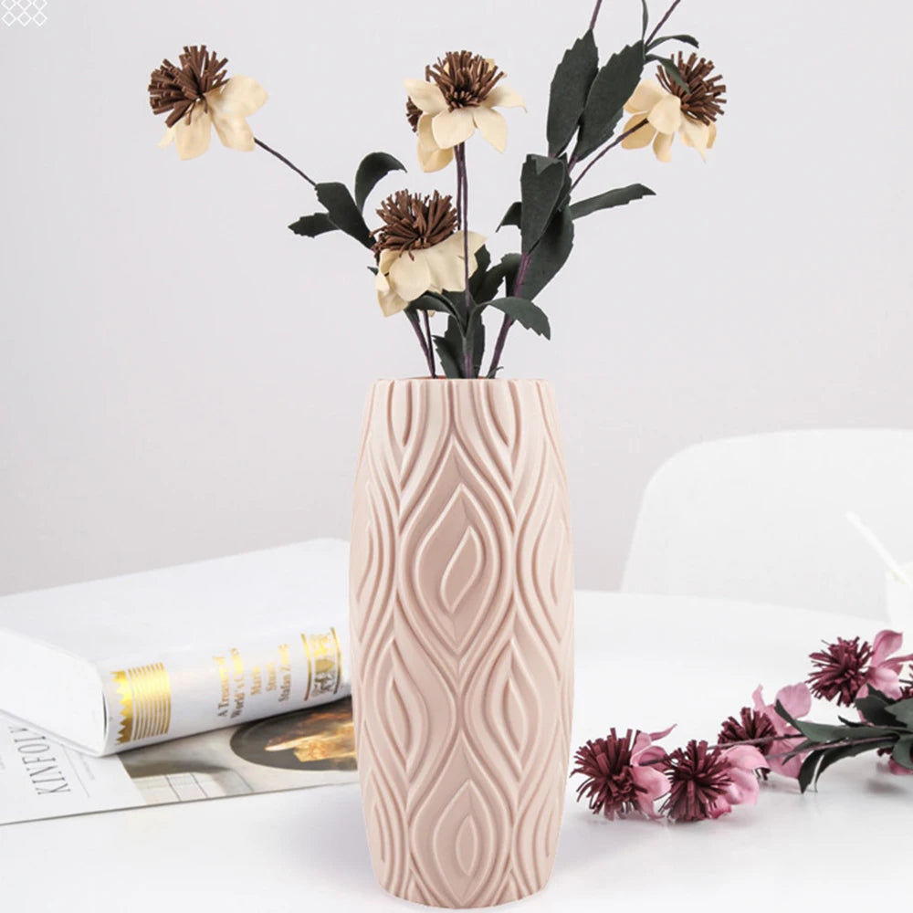 Unbreakable Nordic Modern Plastic Vase Imitation Ceramic Flower Pot