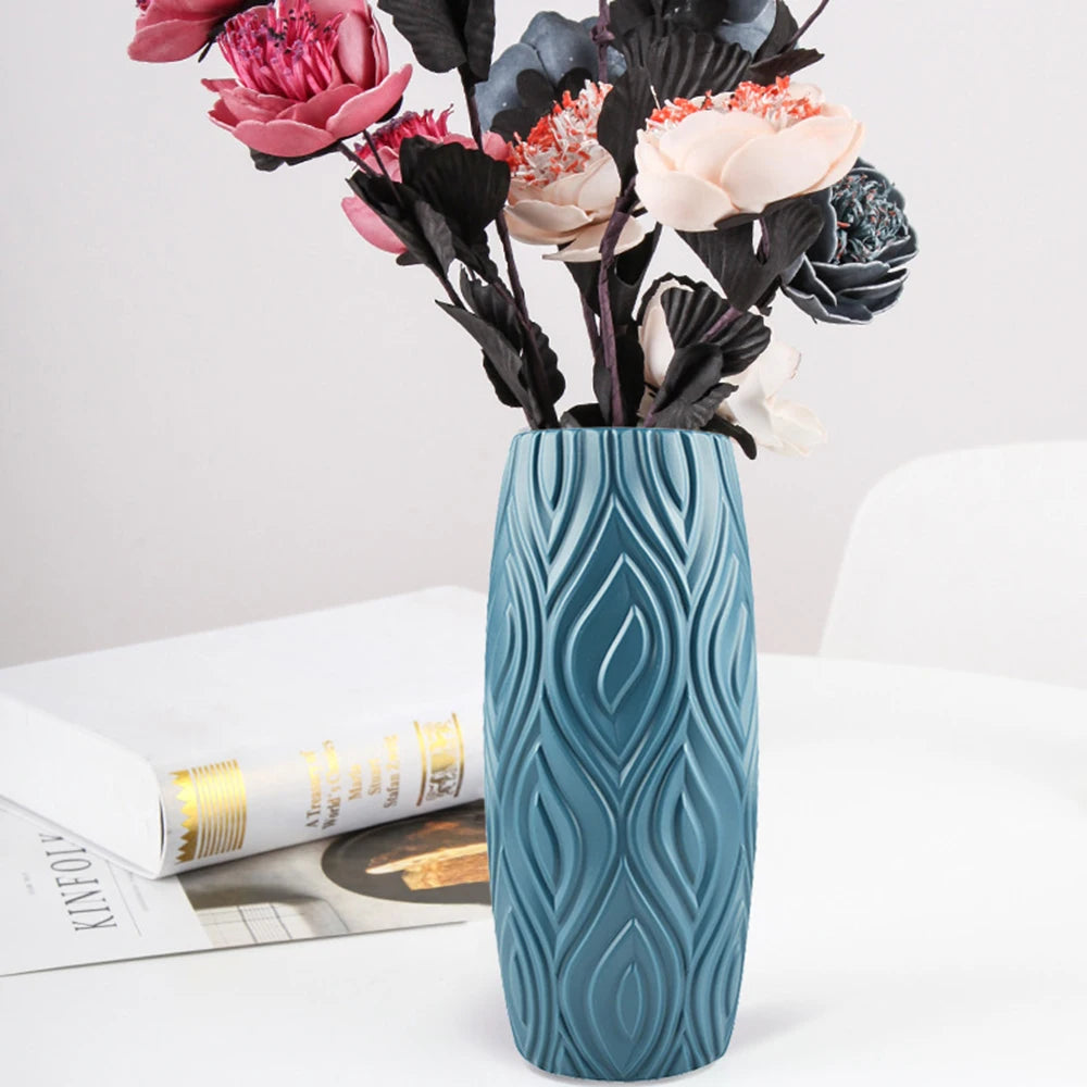 Unbreakable Nordic Modern Plastic Vase Imitation Ceramic Flower Pot